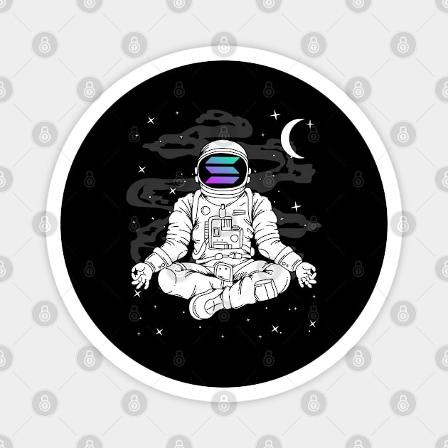 Astronaut Yoga Solana SOL Coin To The Moon Crypto Token Cryptocurrency Blockchain Wallet Birthday Gift For Men Women Kids Magnet by Thingking About